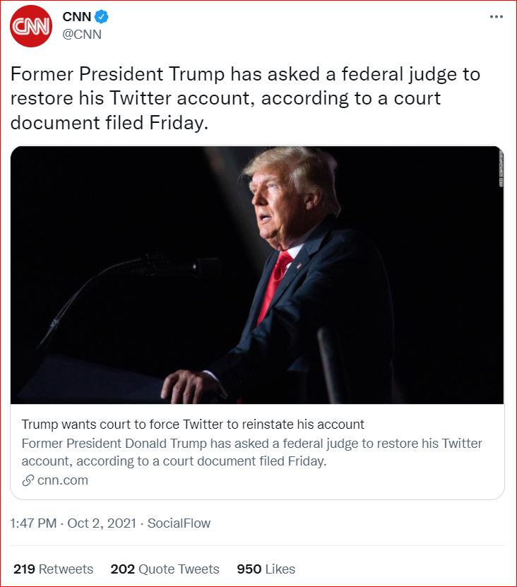 TweetOfCNN Trump Twitter lawsuit